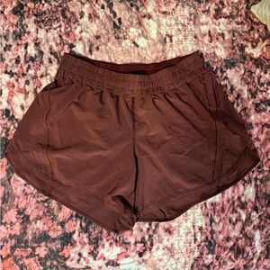 Lululemon Track That Mid-Rise Lined Short 5” in Red Merlot